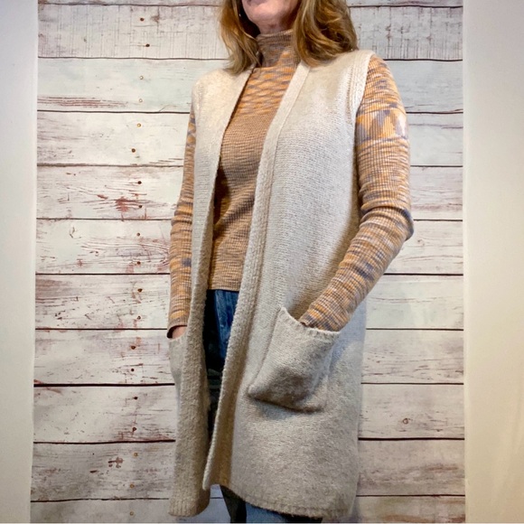 Tahari • Open Duster Cardigan Sweater Vest XS - Picture 4 of 16